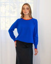 Load image into Gallery viewer, Cath Knit Contrast - Cobalt /Red