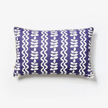 Load image into Gallery viewer, Ferns &amp; waves Yves Blue  60x40cm Cushion