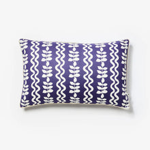 Load image into Gallery viewer, Ferns &amp; waves Yves Blue  60x40cm Cushion