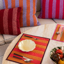 Load image into Gallery viewer, Cushion Boucle Stripe Burgundy  60x40cm PICK UP ONLY