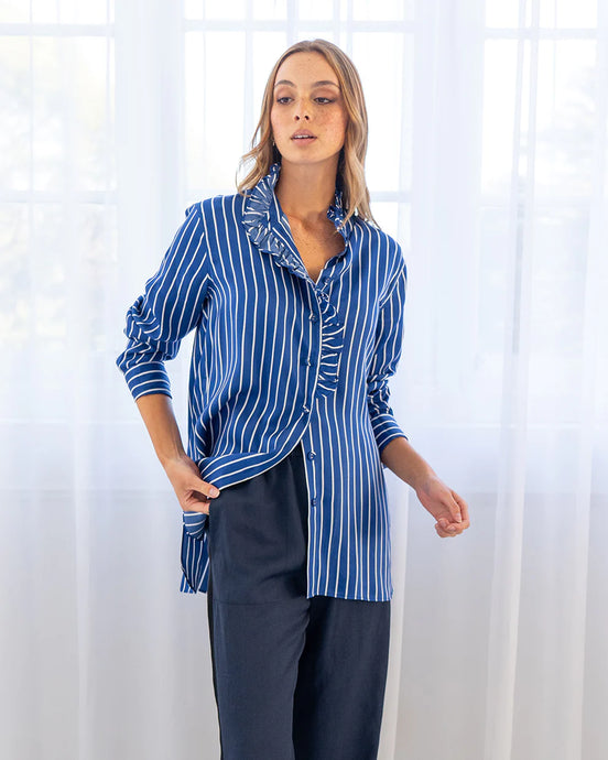 Elise Shirt - French Blue Stripe
