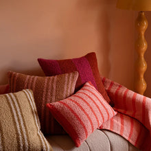 Load image into Gallery viewer, Boucle Wide Stripe Magenta 60cm Cushion