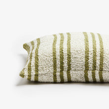 Load image into Gallery viewer, Boucle Wide Trio Stripe Khaki Ivory 60cm Cushion