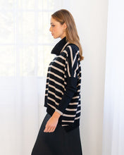 Load image into Gallery viewer, Sinead Stripe Cashmere Knit - Black/Quiona