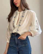 Load image into Gallery viewer, Passionflower Blouse _ Chalk