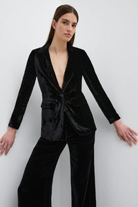 Valentine Silk Velvet Jacket - Black
