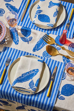 Load image into Gallery viewer, Napkins - Sardines Blue Linen (Set of 4)