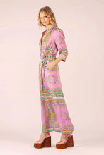 Load image into Gallery viewer, Mary Maxi Silk Dress - Aria Pink/Blue