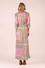 Load image into Gallery viewer, Mary Maxi Silk Dress - Aria Pink/Blue