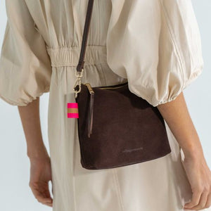 Alexis Crossbody - Chocolate Suede