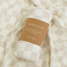 Load image into Gallery viewer, Checked Baby swaddle - Stone