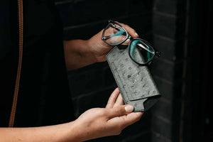 Glasses Case - Ostrich Print Olive