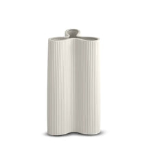 Load image into Gallery viewer, Ribbed Petal Vase - Snow