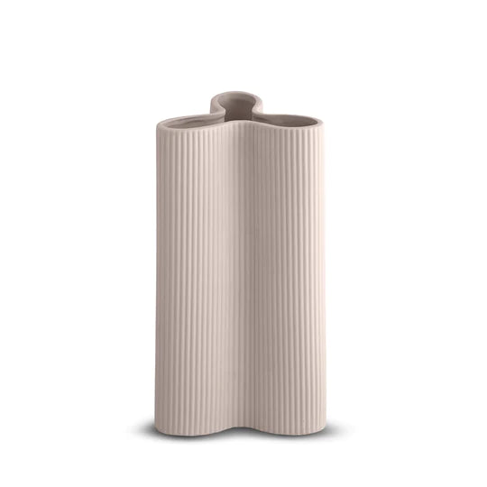 Ribbed Petal Vase - Nude
