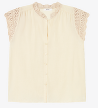 Load image into Gallery viewer, Knit And Woven Blouse - Ecru