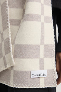 Abstract Checked Scarf - Light Oat