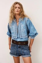 Load image into Gallery viewer, Laura Denim Shirt - Light Blue Suede