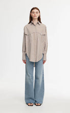 Load image into Gallery viewer, Riley Shirt - Stone/Ivory Stripe