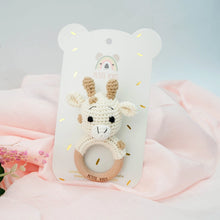 Load image into Gallery viewer, 100% Cotton Crochet Ring Rattle - Percy Giraffe