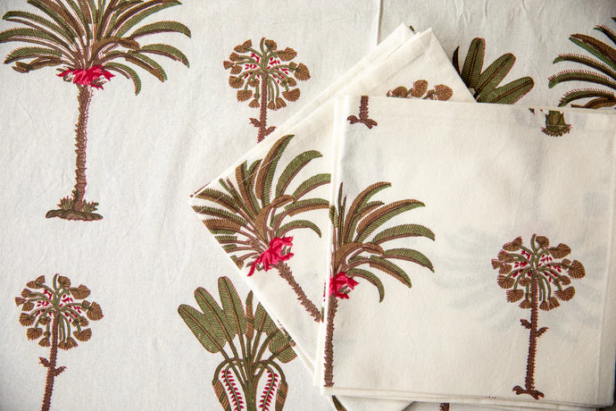 Los Cabos Napkins - White Hibiscus (Set of 4)