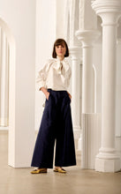 Load image into Gallery viewer, LA COVETURE L&#39;Opera Silk Dupion  Pant - Navy