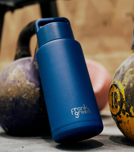 Ceramic Reusable Bottle with Grip Lid 34oz- Midnight