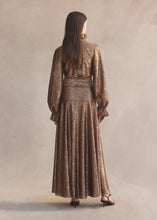 Load image into Gallery viewer, Fiesta Maxi Dress - Metallic Gold Leopard