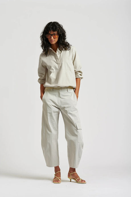 Le Anorak washed cotton shirt - Icy Grey