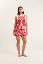 Load image into Gallery viewer, Pearle Top - Red/Ivory