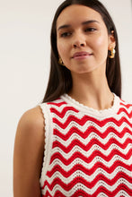 Load image into Gallery viewer, Pearle Top - Red/Ivory