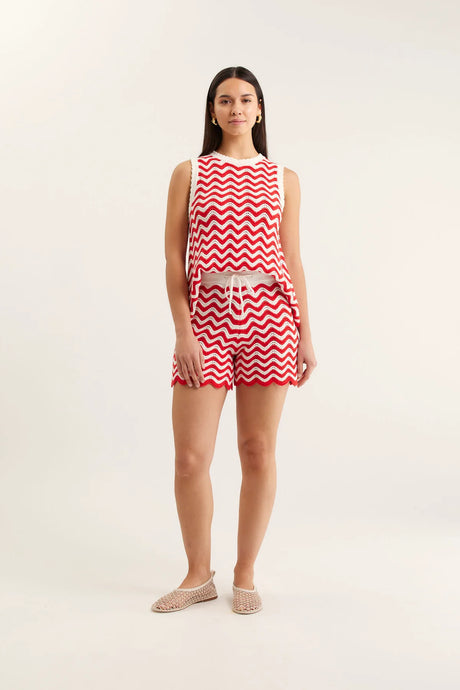 Alba Short - Red/White