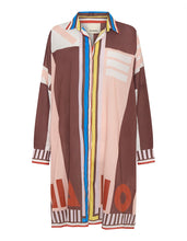 Load image into Gallery viewer, The Artemis Shirtdress - Pink/Brown