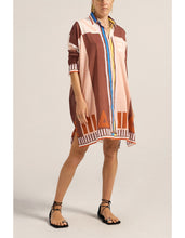 Load image into Gallery viewer, The Artemis Shirtdress - Pink/Brown