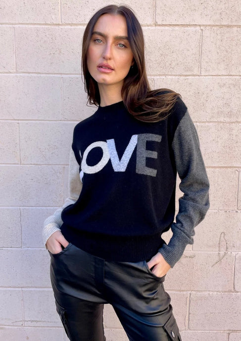 Love Colourblock Crew - Black