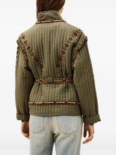 Load image into Gallery viewer, Cocoon Quilted Embroidered Jacket - Khaki