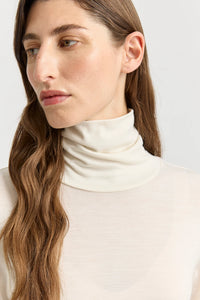 Turtle Neck Merino Tee - Warm White