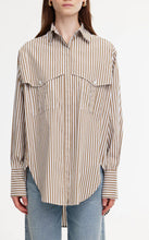 Load image into Gallery viewer, Riley Shirt - Stone/Ivory Stripe