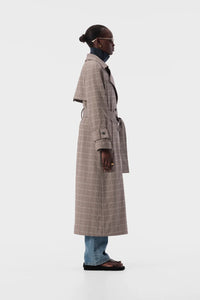 Freja Trench - Chocolate Check