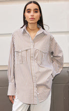 Load image into Gallery viewer, Riley Shirt - Stone/Ivory Stripe