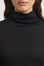 Load image into Gallery viewer, Turtle Neck Merino Tee - Black