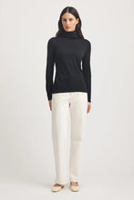 Load image into Gallery viewer, Turtle Neck Merino Tee - Black