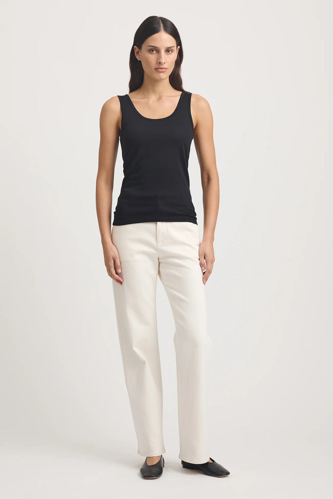 Scoop Merino Tank - Black
