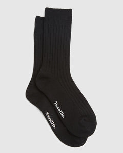 Ribbed Merino Socks - Black