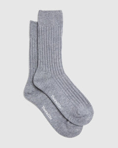 Ribbed Merino Socks - Grey