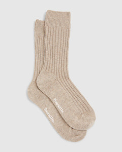 Ribbed Merino Socks - Oat