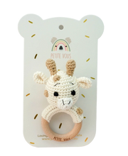 Load image into Gallery viewer, 100% Cotton Crochet Ring Rattle - Percy Giraffe