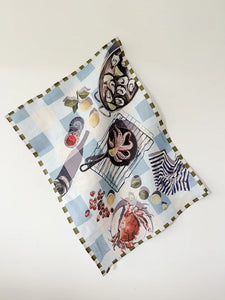 Linen Tea Towel - Seafood Spread