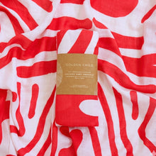 Load image into Gallery viewer, Holiday Patterned Baby Swaddle - Red &amp; Milk