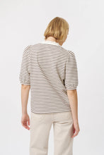 Load image into Gallery viewer, Jacqueline Top - White w/Brown Stripe