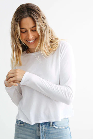Axel crew Long Sleeve Tee - White